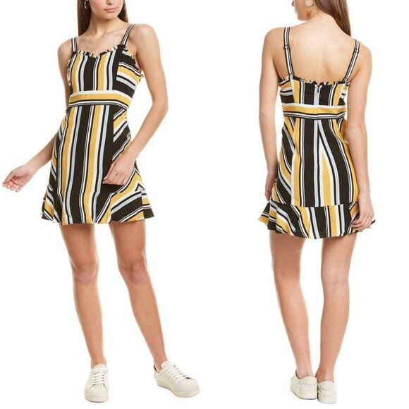 Parker Raya Sweetheart Neckline Sleeveless Striped Mini Dress XS - Picture 1 of 11